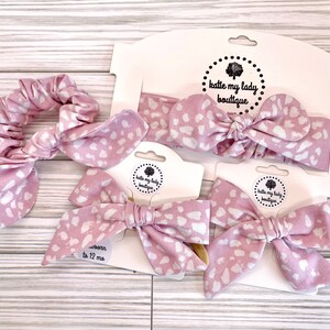 Mommy and Me Bows-Mom and Daughter Bows- Mama and Mini Matching Bows-Matching Scrunchies-Purple Headband-Mommy and Me Headbands