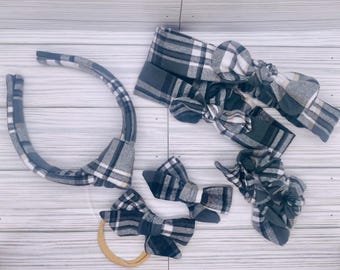 Fall Plaid Headband- Fall Plaid Bow-Mommy and Me Bows- Mommy and Me Headbands- Mom and Daughter Hair Bows- Mom and Daughter Hair Accessories