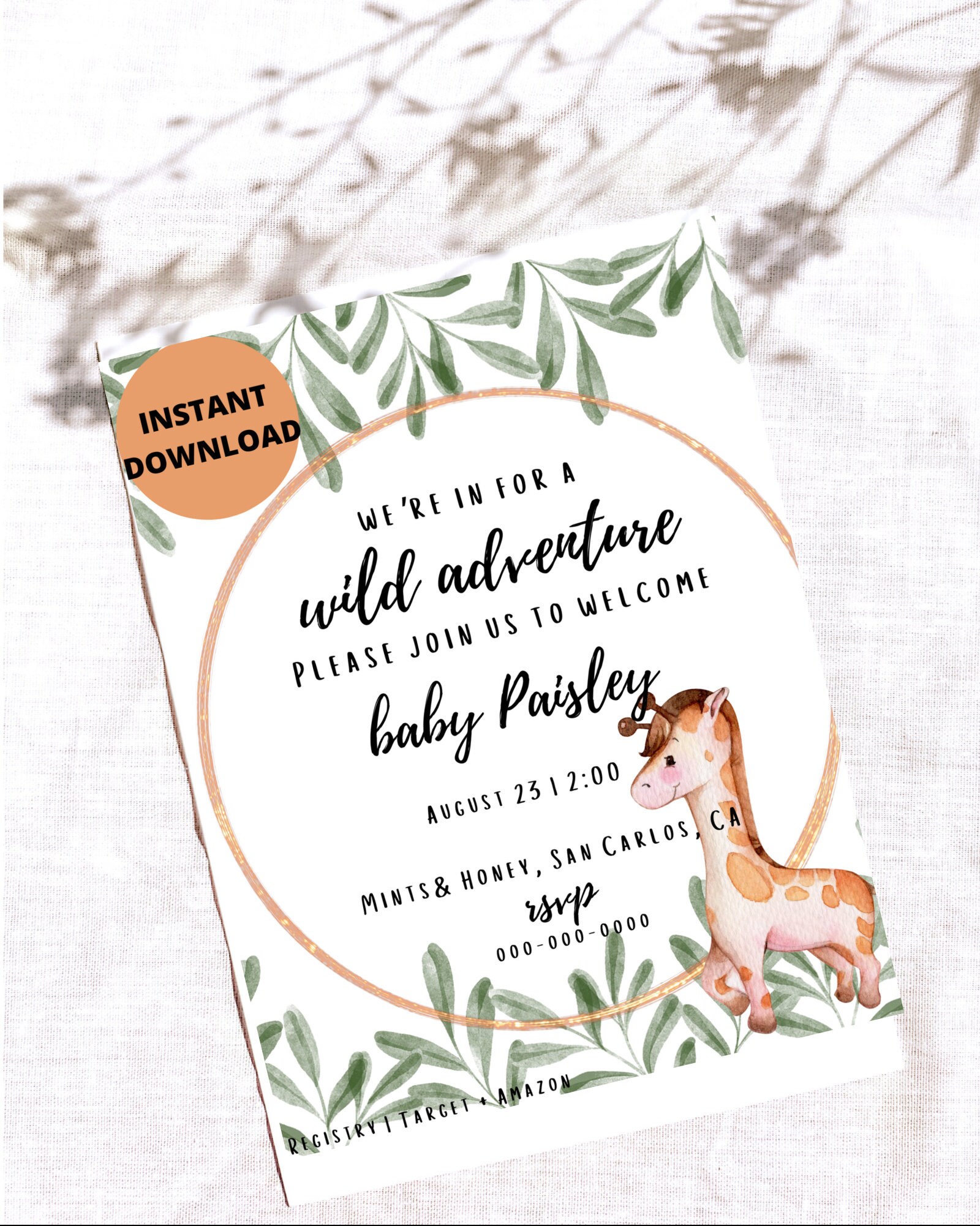 Instant Digital Download baby Shower Invitation Etsy UK