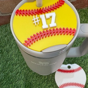Custom Name Softball/Baseball Tumbler Topper: Stanley Cup Accessory