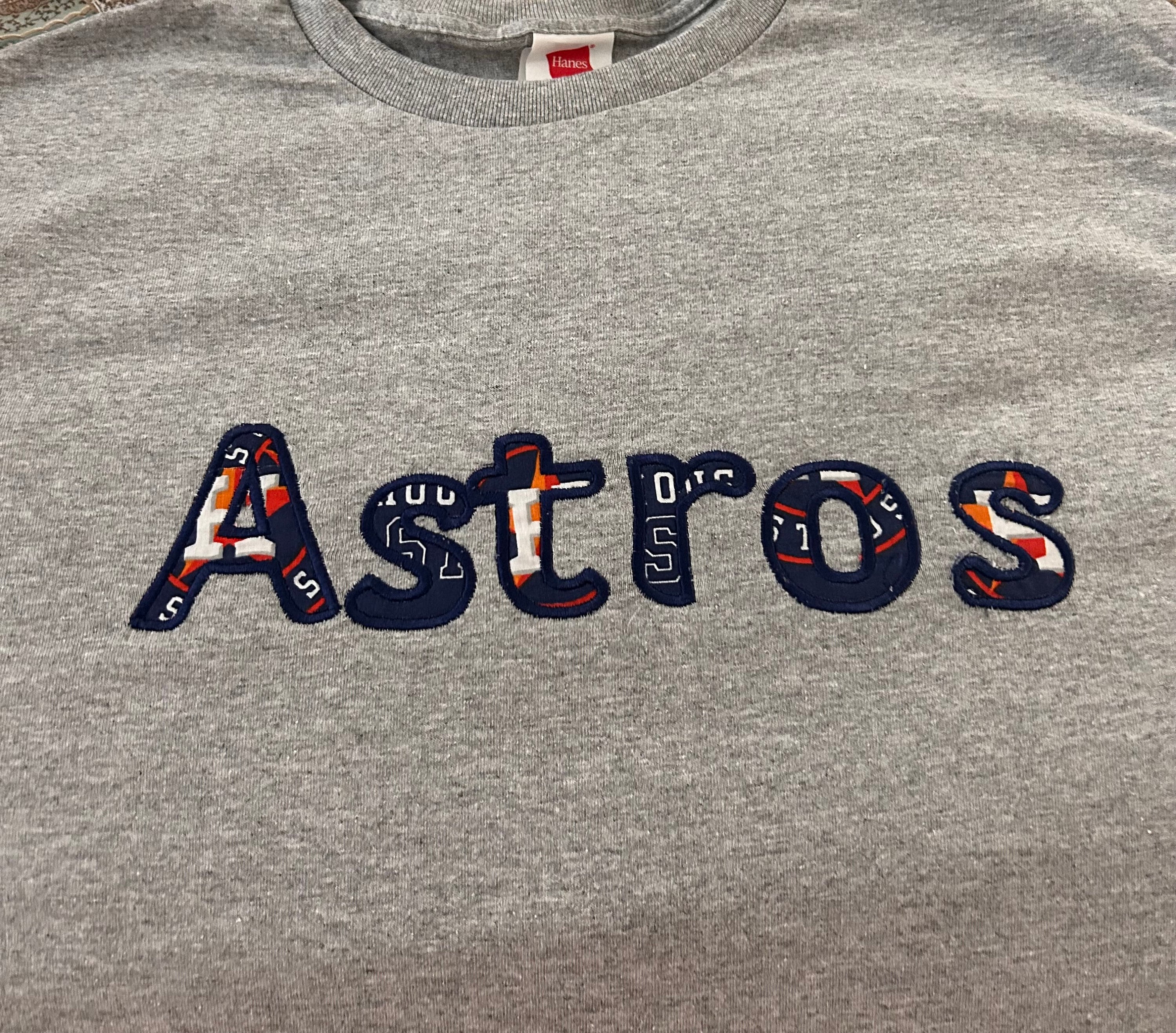 ASTROS Applique on a T-shirt of Your Color so You Can Show 