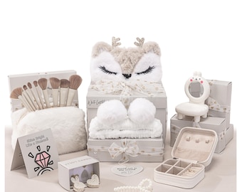 Gift Box for Girls White LolliBox with Fun Tasks Surprises Accessories and Empowering Cards