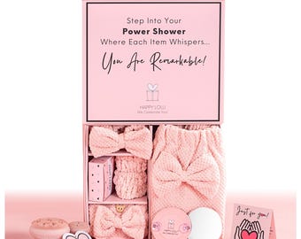 Teen Girl Gift, Self Care Gift Set, Spa Gift Basket, Birthday Gift for Her, College Care Package, Pink Bath Accessories,Dorm Room Essentials