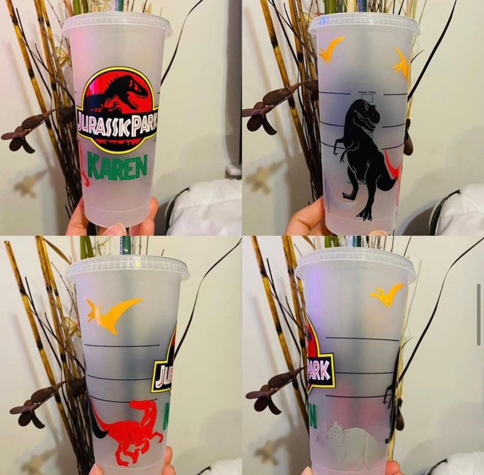 Jurassic Park Starbucks Reusable Cold Cup Jurassic Park Etsy