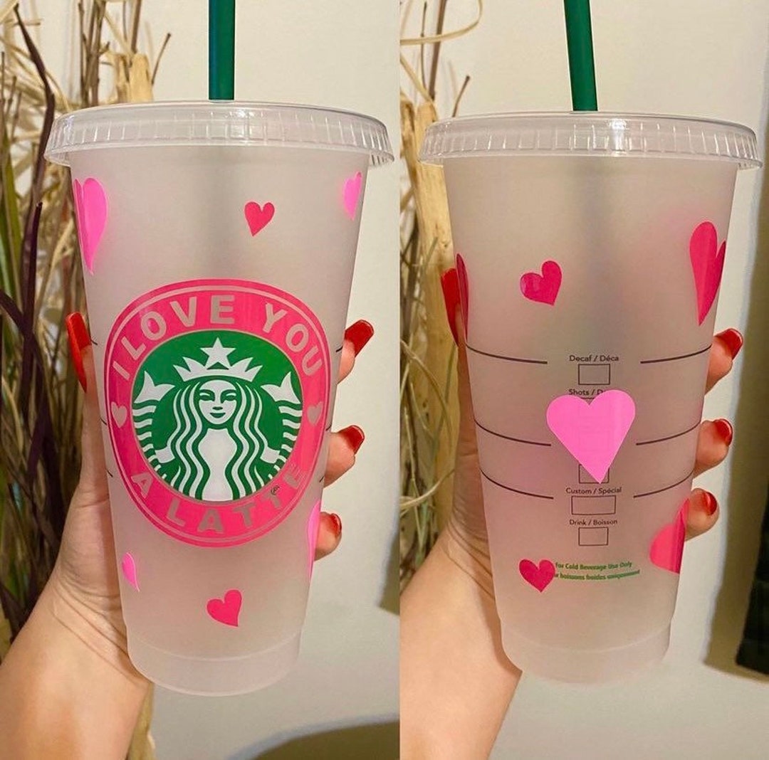 Valentines Day Starbucks Cups I Love You a Latte Starbucks Etsy