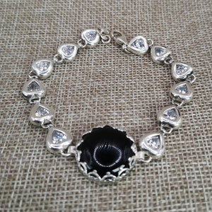Silver bracelet  for women, vintage handmade beautiful bangle with Zircon, wedding bracelet, Zircon bracelet, body chain