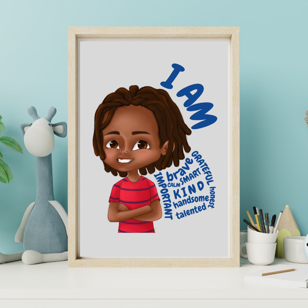 8x10 Black Boy Joy Affirmation Wall Art Prints Etsy