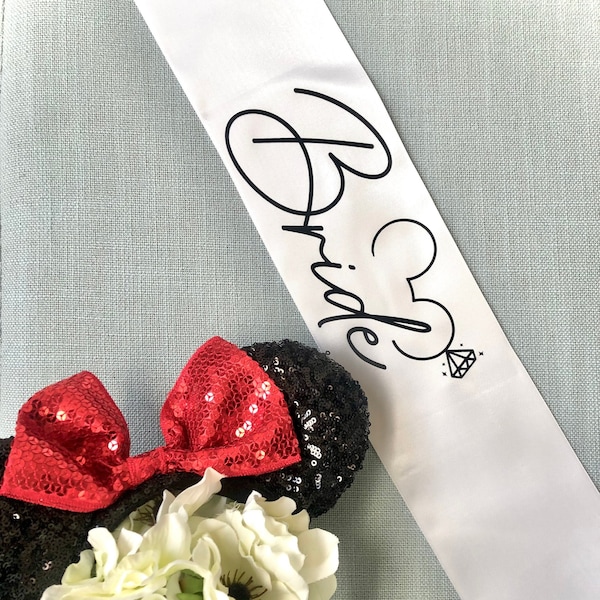 Mouse Inspired Bridal Sash | Mouse Inspired Bride Sash for Bachelorette Party | Mouse Inspired Bride to Be