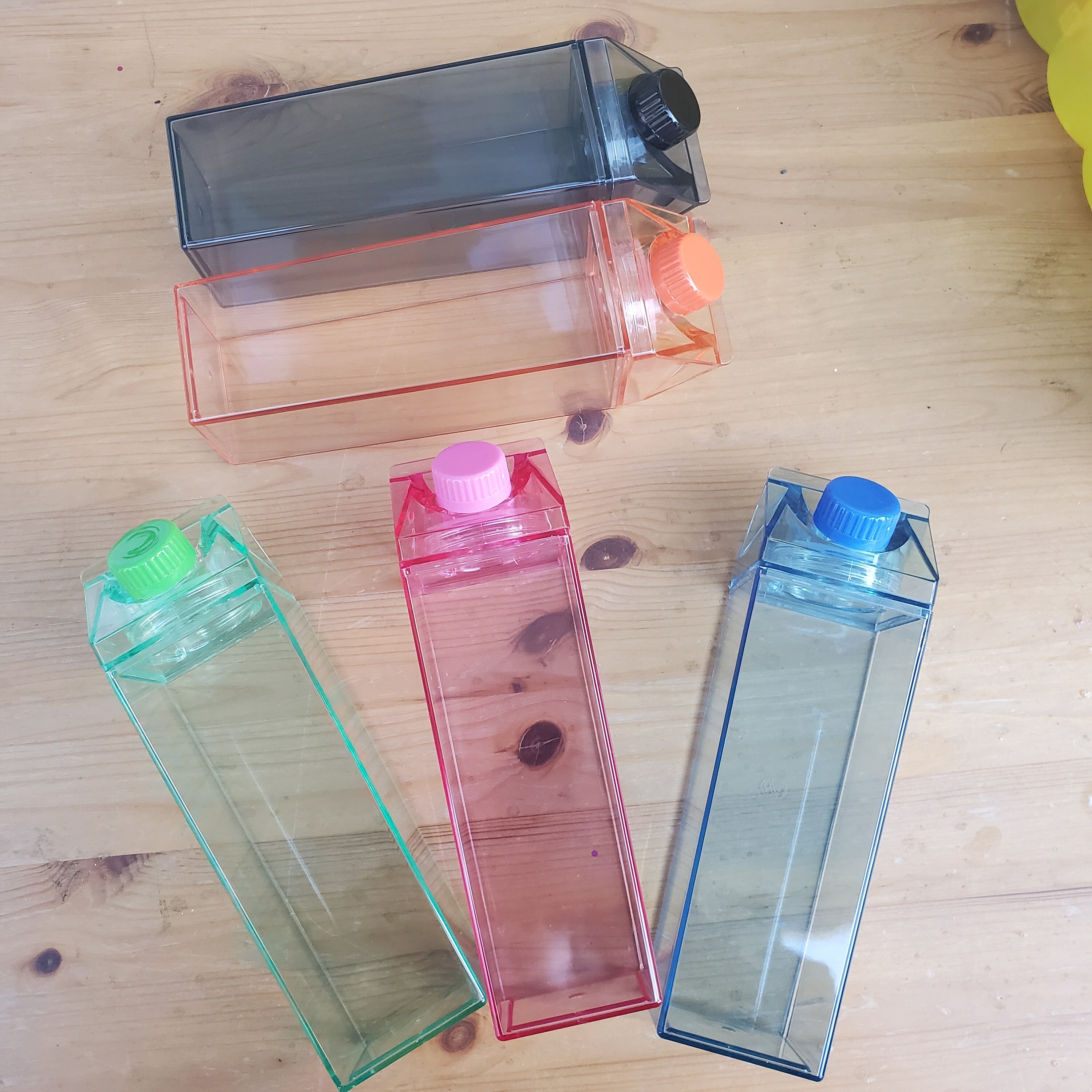 COLORED Milk Carton Water bottle 500ml Acrylic Milk Carton Etsy