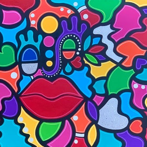 Abstract expressionism, original art, colorful art, abstract geometric art, XL abstract art