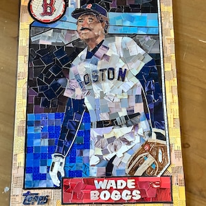Wade Boggs 1987 Topps baseball card Mosaic - Boston Red Sox - made from cut cards!