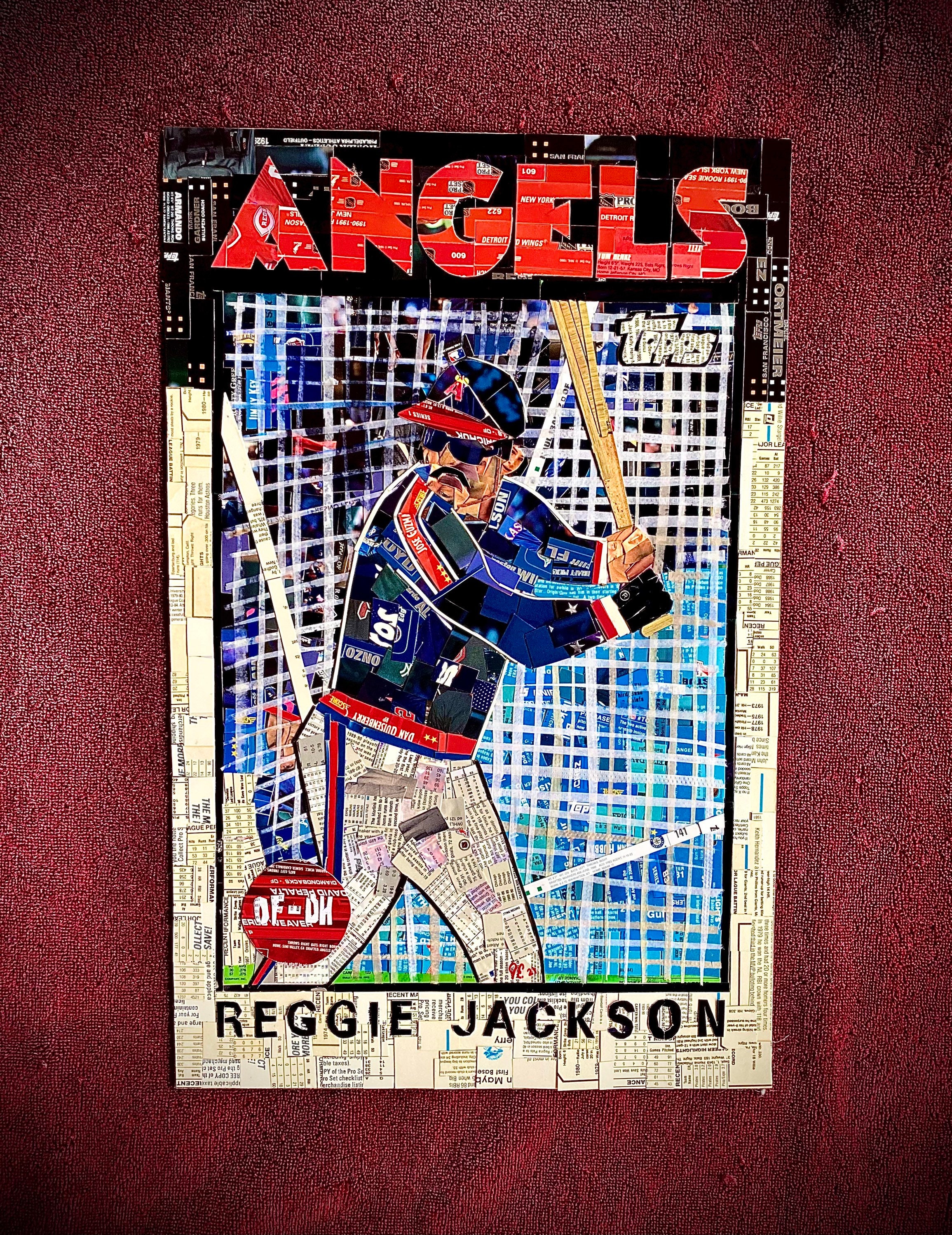 1986 Topps Reggie Jackson Baseball Card Mosaic - California Angels 