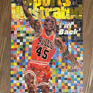 Michael Jordan - "The Comeback" Chicago Bulls Sports Illustrated Cover Mozaïek - - gemaakt van gesneden sportkaarten!