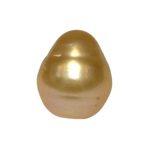 Radiant 18.5 Carat 13.4 x 15.7mm Philippine South Sea Cultured Pearl – Rich Golden Oval Baroque, Un-drilled Make Own Pearl Jewelry