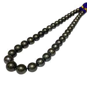 Luxury 10-12.8mm Tahitian South Sea Rounded Pearl 16" Strand - Peacock Black Green