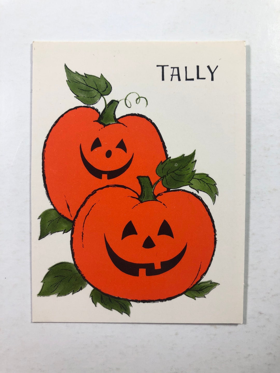 Vintage Halloween Hallmark Tally Greeting Card - Jack O Lantern Pumpkin ...