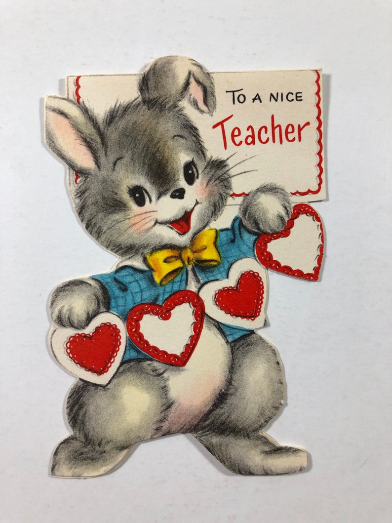 Vintage Bunny Hallmark Valentine Greeting Card | Etsy
