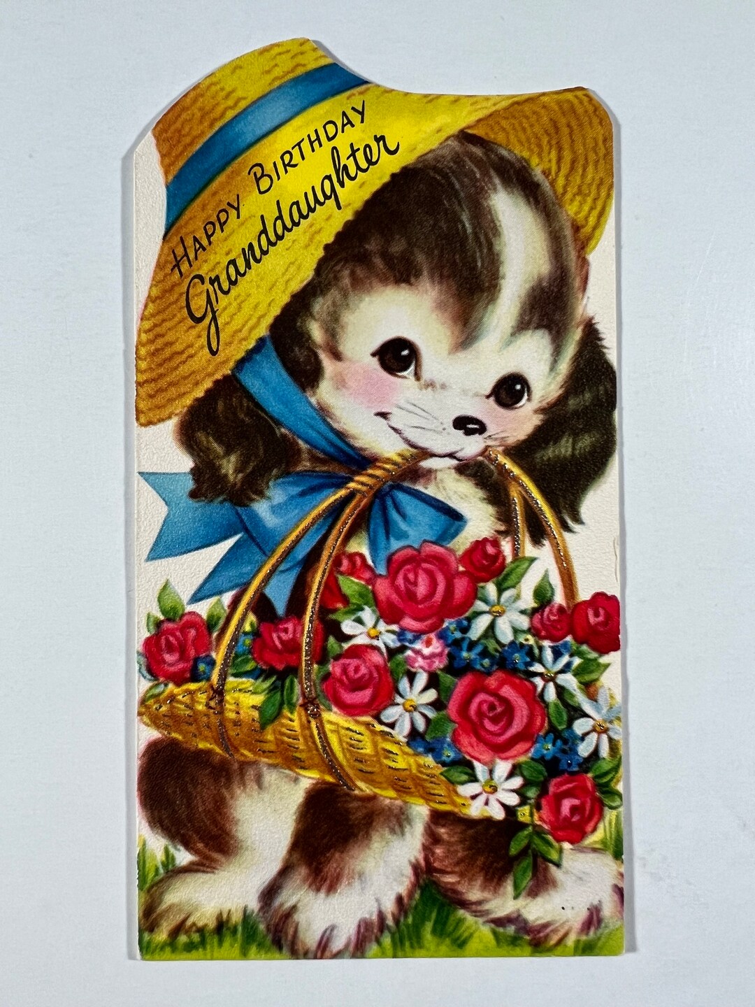 Vintage Dog Birthday Gibson Greeting Card Puppy Dog Wearing Etsy