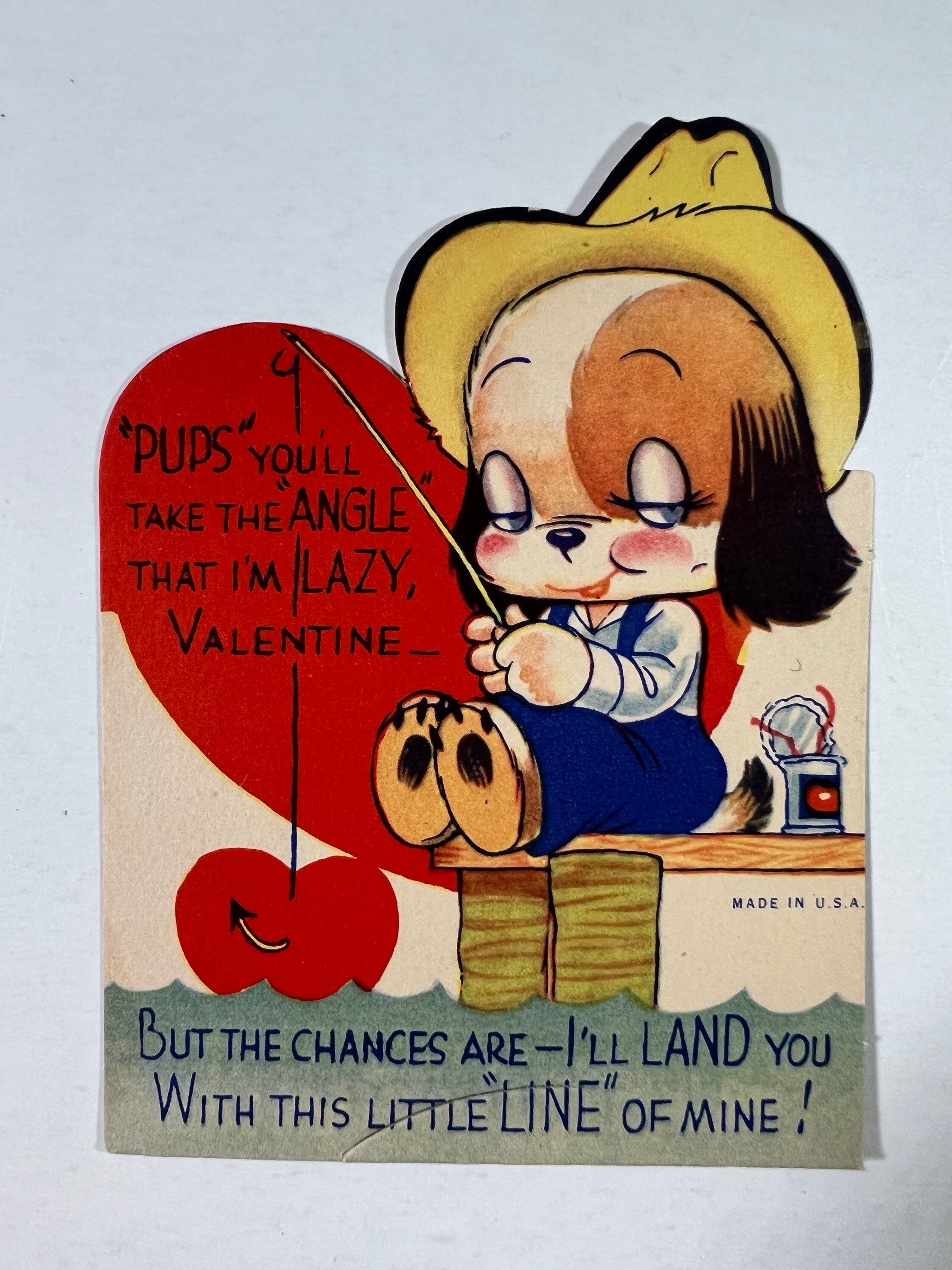 Vintage Dog Fishing Valentine Greeting Card Puppy Dog Caught - Etsy Vintage Dog Fishing Valentine Greeting Card Puppy Dog Caught - Etsy