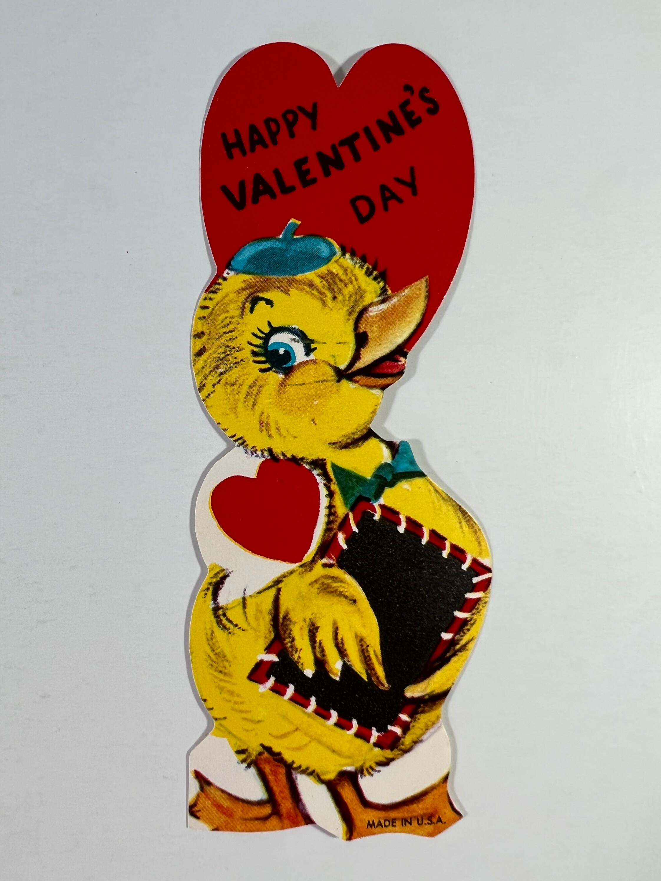 Vintage Duck Valentine Greeting Card Duck Wearing Hat Happy - Etsy