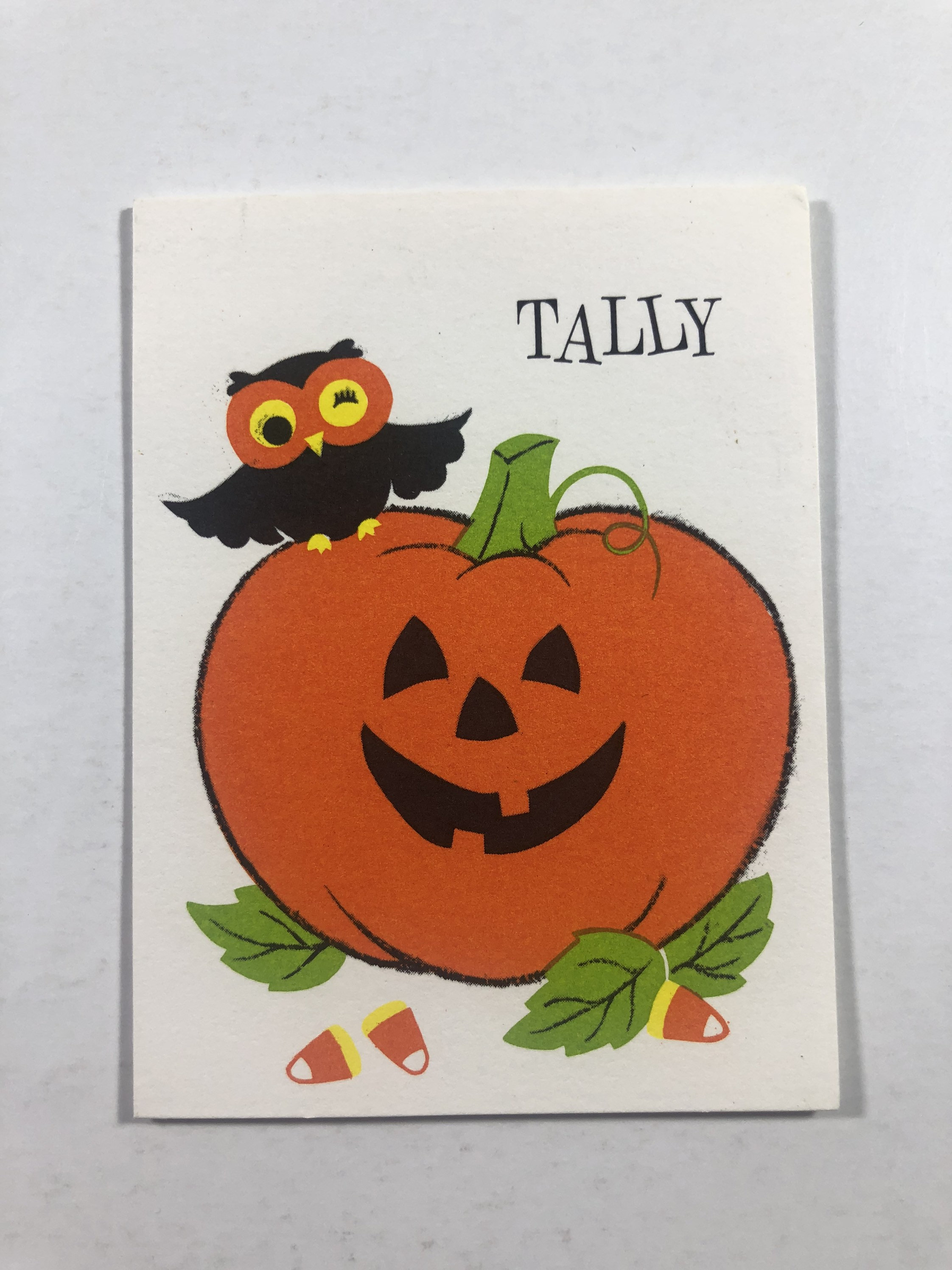 Vintage Halloween Hallmark Tally Greeting Card - Owl, Anthropomorphic ...