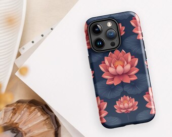 リラックスできるロータス 携帯ケース | iPhone 15/14/13/12/11+ Pro Max Mini