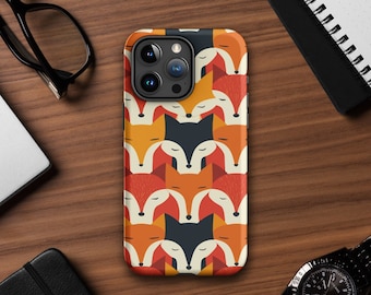 かわいい繰り返しキツネの携帯ケース | iPhone 15/14/13/12/11+ Pro Max Mini