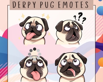 ダーピーパグエモート4個セット | TwitchとDiscordストリーマーエモート