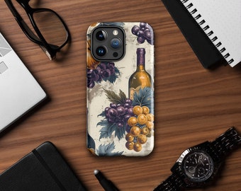 クラシックなワイン＆グレープの携帯ケース | iPhone 15/14/13/12/11+ Pro Max Mini