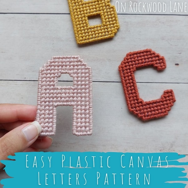 Easy Plastic Canvas Alphabet Pattern, Plastic Canvas ABCs, DIY Back to School, DIY Nursery Decor, DIY Kids Room Decor