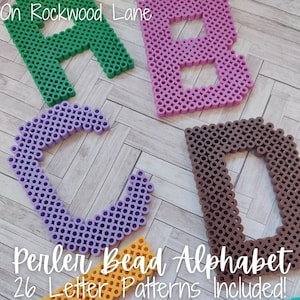 Easy Perler Bead Alphabet Pattern, Perler Bead ABCs, Easy Perler Bead Pattern, DIY Back to School, DIY Nursery Decor, DIY Kids Room Decor