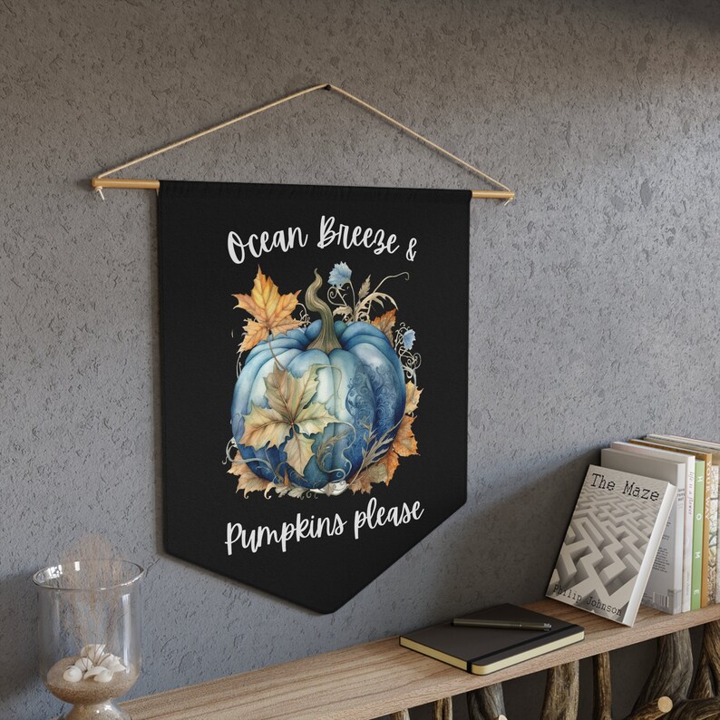 Ocean Breeze Pumpkins Wall Hanging Blue Pumpkin Fall Wall image 4