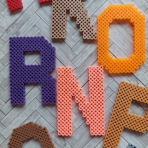 Easy Perler Bead Alphabet Pattern, Perler Bead ABCs, Easy Perler Bead Pattern, DIY Back to School, DIY Nursery Decor, DIY Kids Room Decor image 3