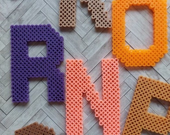 Easy Perler Bead Alphabet Pattern, Perler Bead Abcs, Easy Perler