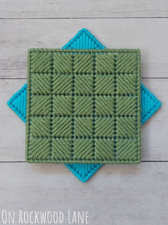 Easy Plastic Canvas Coaster Pattern, Scottie Sage Coaster Plastic ...
