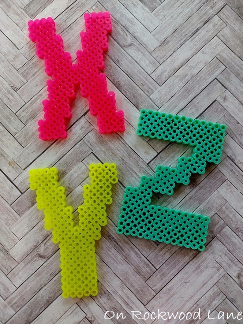Easy Perler Bead Alphabet Pattern, Perler Bead Abcs, Easy Perler Bead