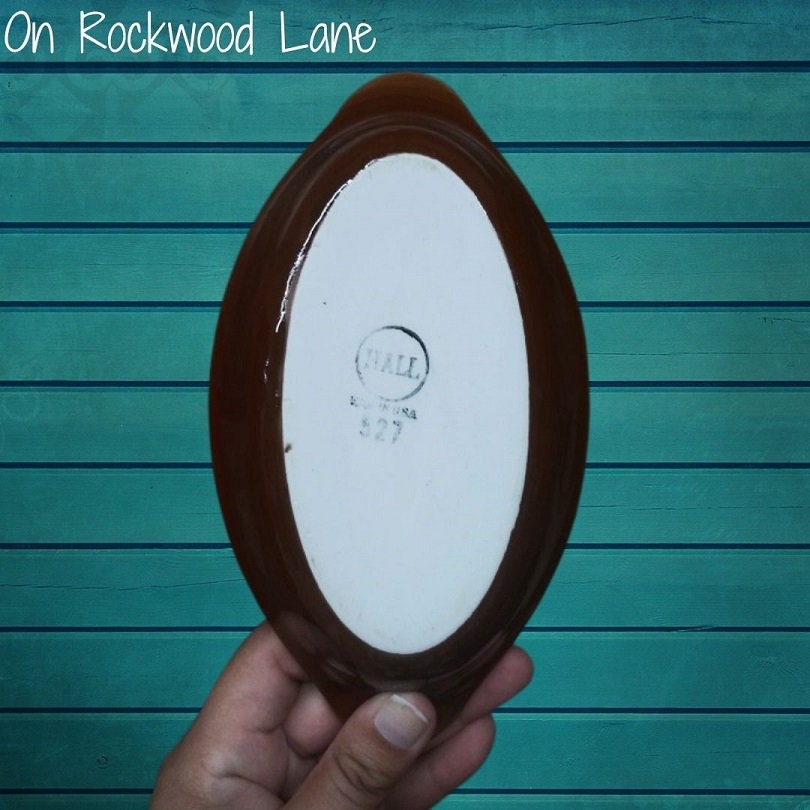 Brown Hall Au Gratin Dish 527, Vintage Au Gratin Dish, Vintage Brown