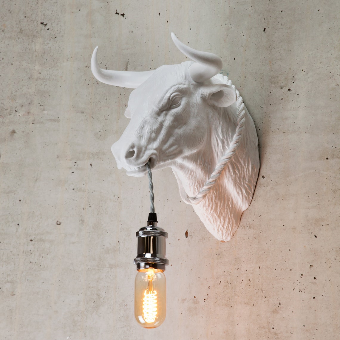 Bull Head Wall Decor Farm Style Home Decor Light Bull Lover Etsy