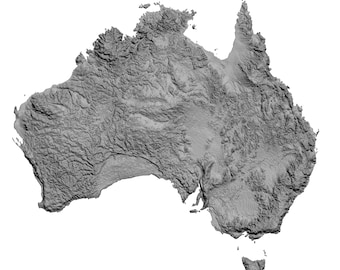 Australia 3D Topographic Map STL Files: High-Resolution Elevation Model (Digital Download)