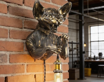 Sphynx Cat Wall Sconce: Artistic Pet Lover Lighting