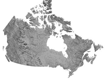 Canada 3D Topographic Map STL: High-Resolution Terrain Model (Digital Download)