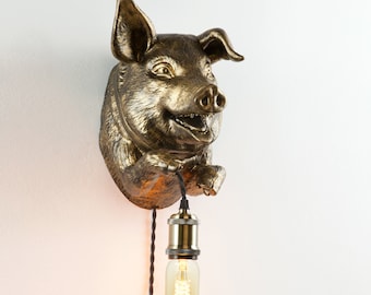 Pig Wall Sconce: Whimsical Farmhouse Decor Light