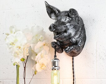 Pig Wall Light Sconce: Farmhouse Style 3D Print Decoration