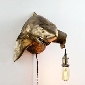 Shark Lover Gift Shark Wall Mount Best Gifts For Her Christmas White Wall Sconce Sea Lover Gift Unforgettable Gift Unique Decor Objects image 4