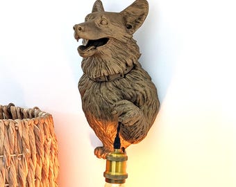 Welsh Corgi Bust Wall Light - Unique Dog Lover Gift