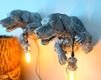 3D Printed Labrador Wall Light: Dog Bust Sculpture