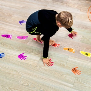 MATH on the move. FLOOR STICKERS, Reusable edu-stickers for kids. Preschool activity for toddlers. Learn math while having fun at school