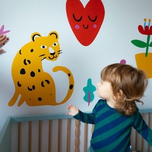 Colorful Shapes and animals Wall Decal for Kids and Nursery, XL Kids Wall sticker set. image 5