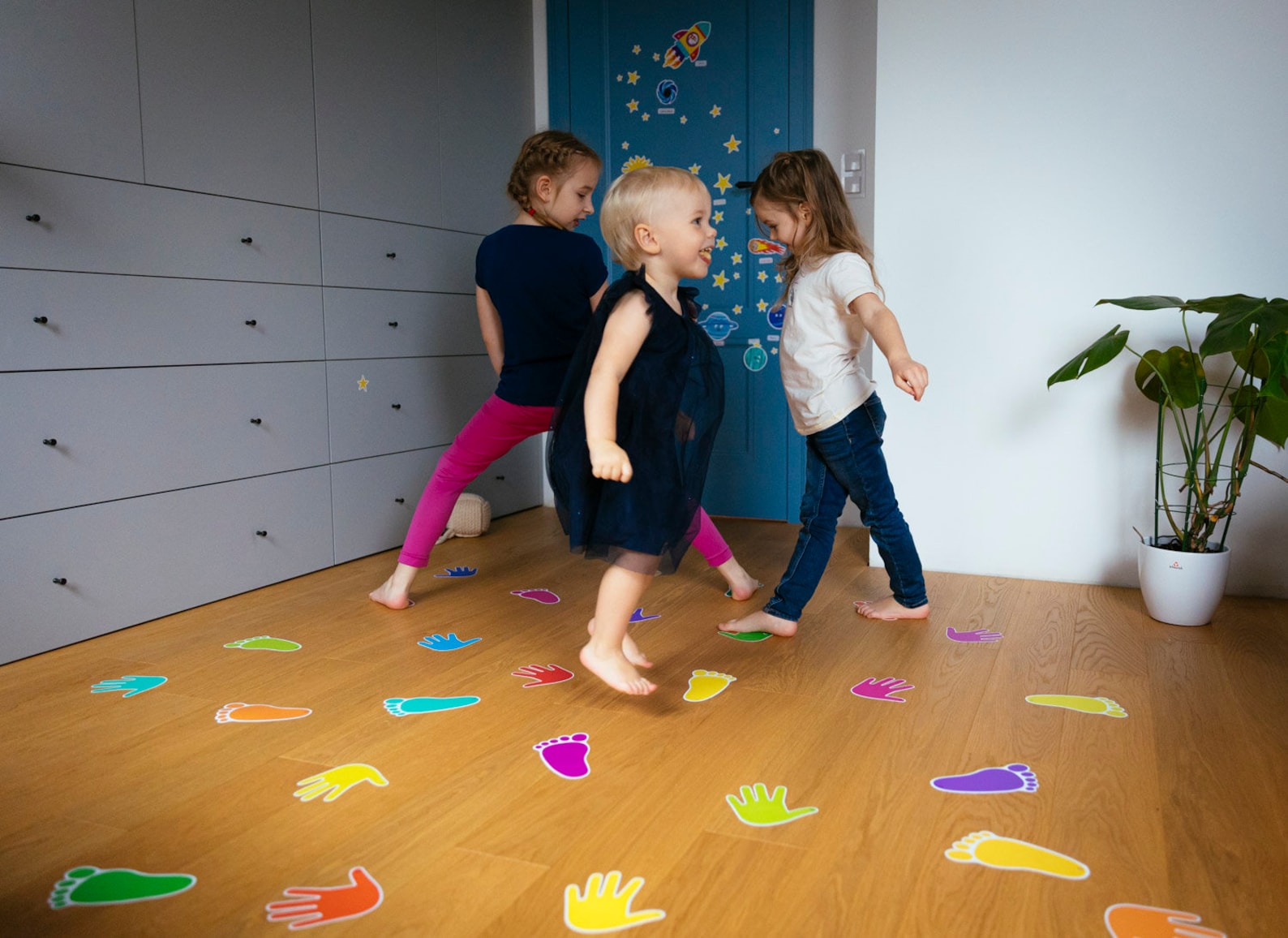 SENSORS Floor Path. Jumping Game Stickers. Removable. Hand and Foot ...