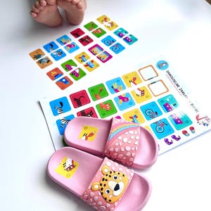 Educational shoe stickers. For the inside of the shoes, right-left, for kids. Kindergarten stickers. Have an ECOLOGICAL print + EXTRA